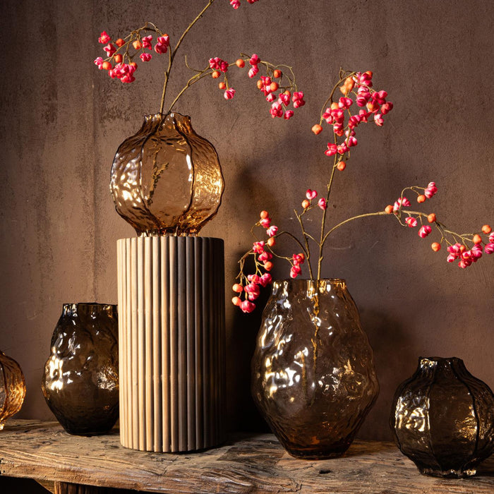 PTMD Narin Cream Irregular Shaped Glass Vase S