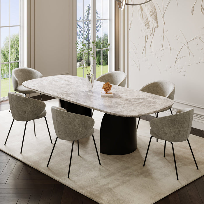 Set van 2 taupekleurige fluwelen stoelen met zwarte poten