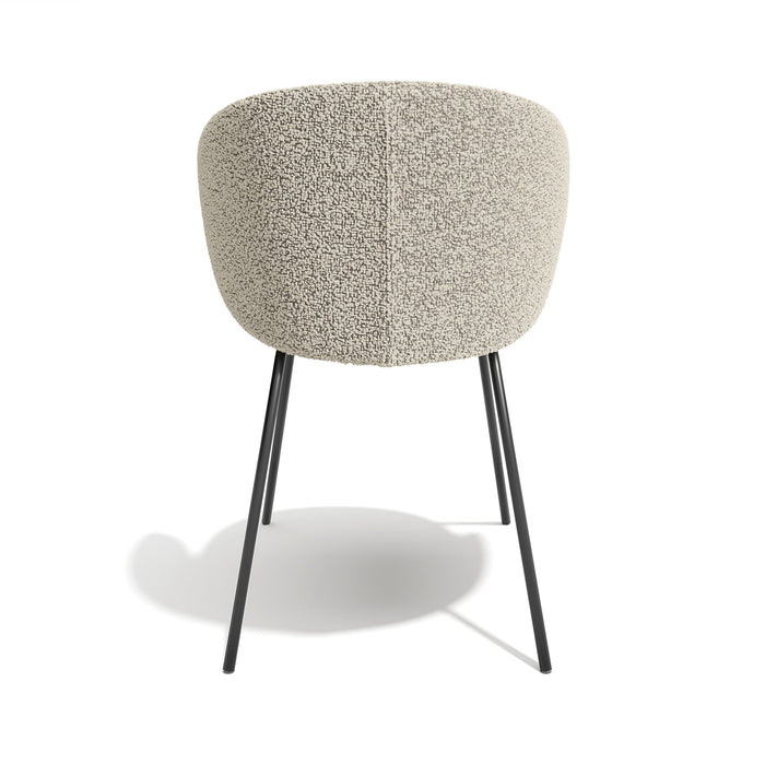 Set van 2 beige bouclé stoelen met zwarte poten