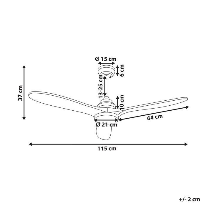 Beliani - MOYAR - Plafondventilator - Zwart - Hout