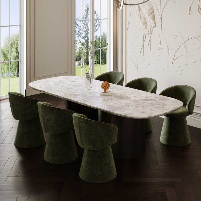 180° draaibare fauteuil in kaki structuurfluweel