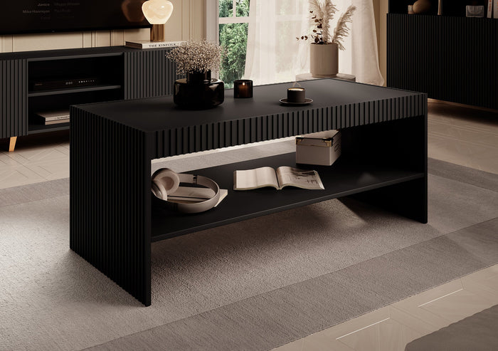 Meubella - Salontafel Palamos - Mat zwart - 120 cm