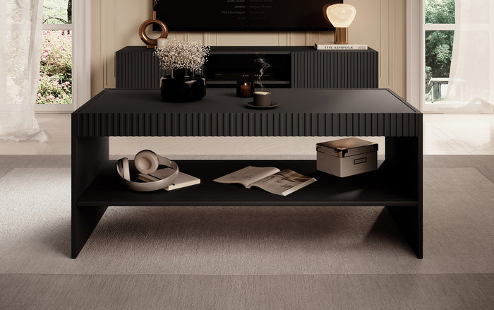 Meubella - Salontafel Palamos - Mat zwart - 120 cm