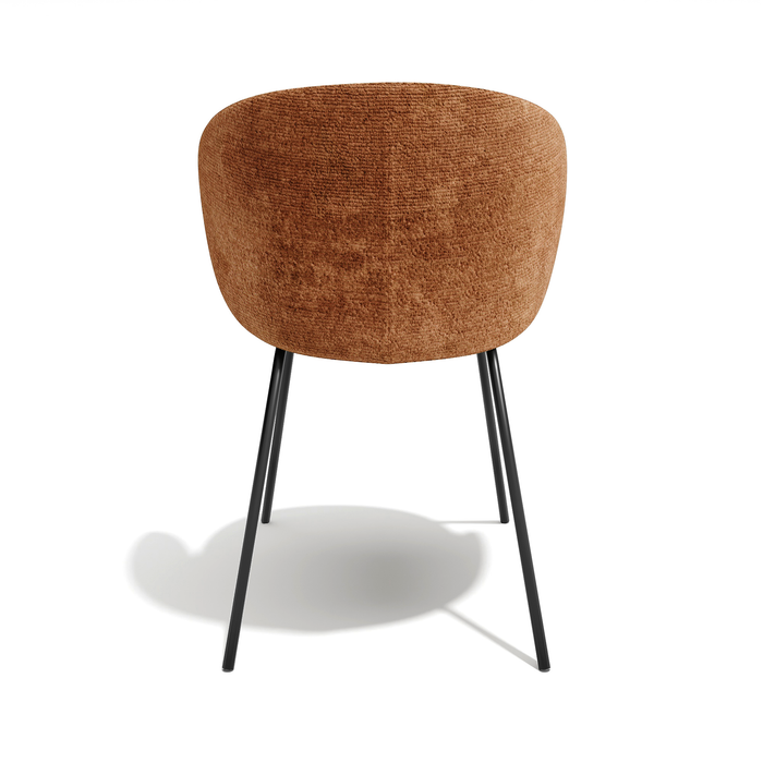 Set van 2 fluwelen stoelen met terracotta textuur en zwarte poten