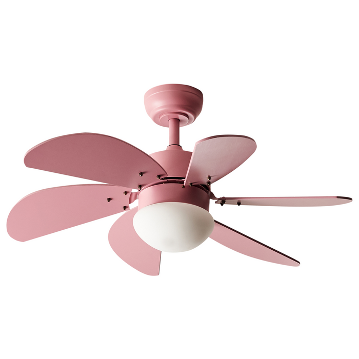 Beliani-LOGAR-Plafondventilator met lamp-Roze-Synthetisch materiaal