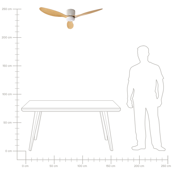 Beliani - VEMBAR - Plafondventilator - Lichtbruin - IJzer