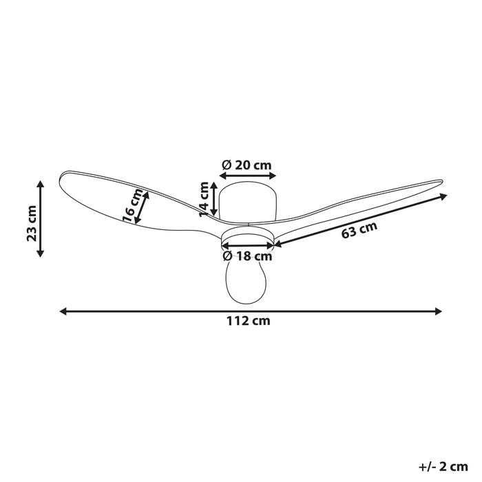 Beliani - VEMBAR - Plafondventilator - Lichtbruin - IJzer