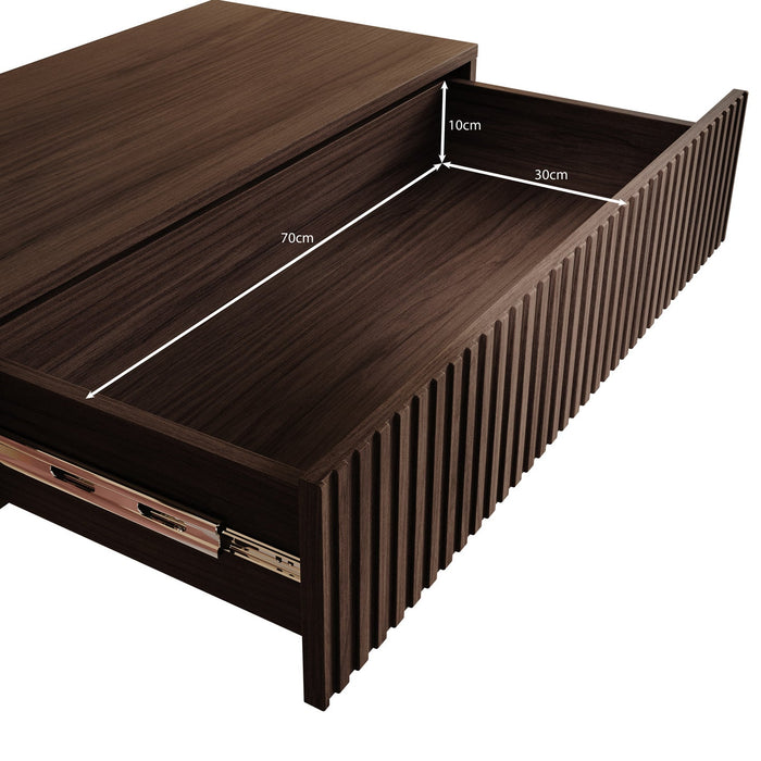 Meubella - Kaptafel Tartagal - Donkerbruin eiken - 80 cm - Met spiegel