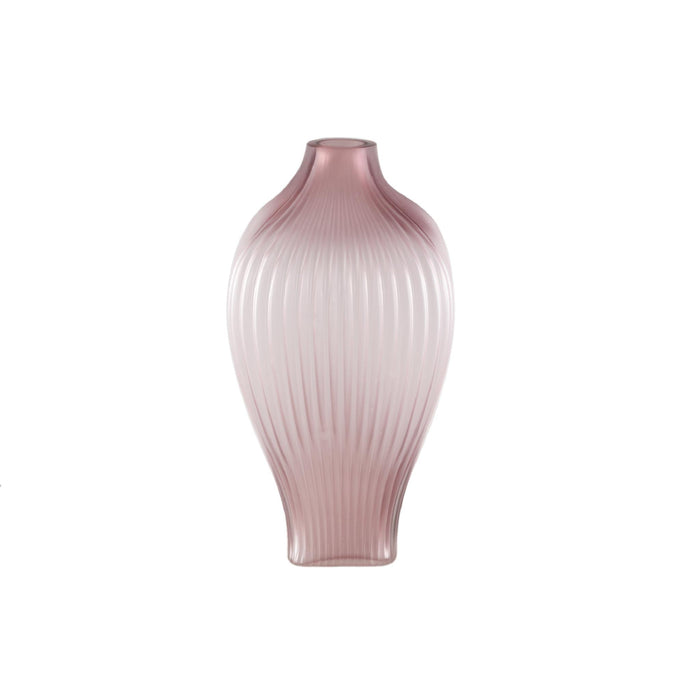 PTMD Halde Light Purple solid glass vase ribbed high