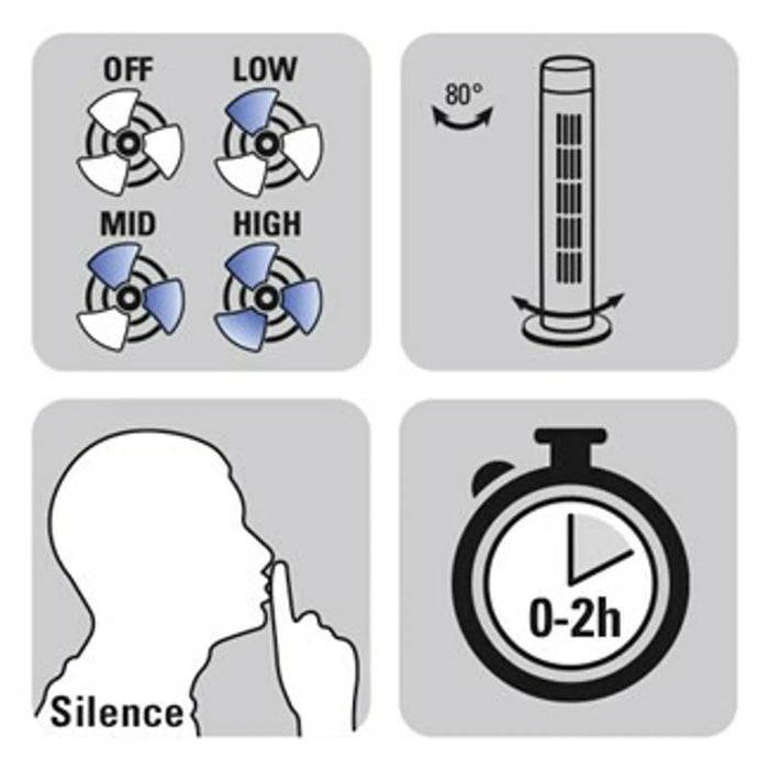 Trotec Torenventilator TVE 30 T - 3 standen - 45W