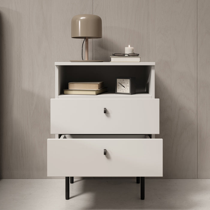 Meubella - Nachtkastje Hidde 2 - Wit - 50 cm