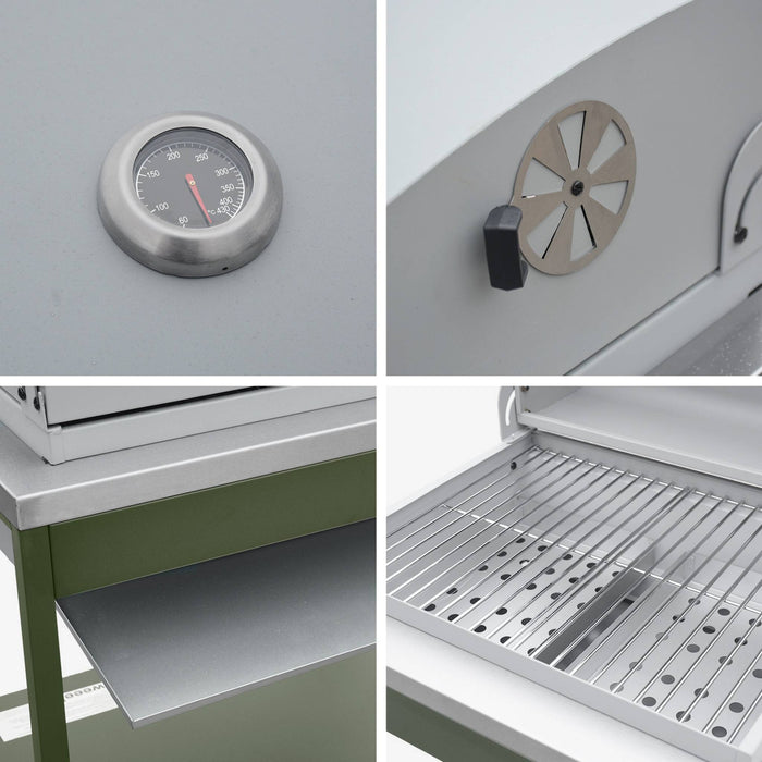 sweeek - Barbecue grill op houtskool, roestvrij staal verchroomd