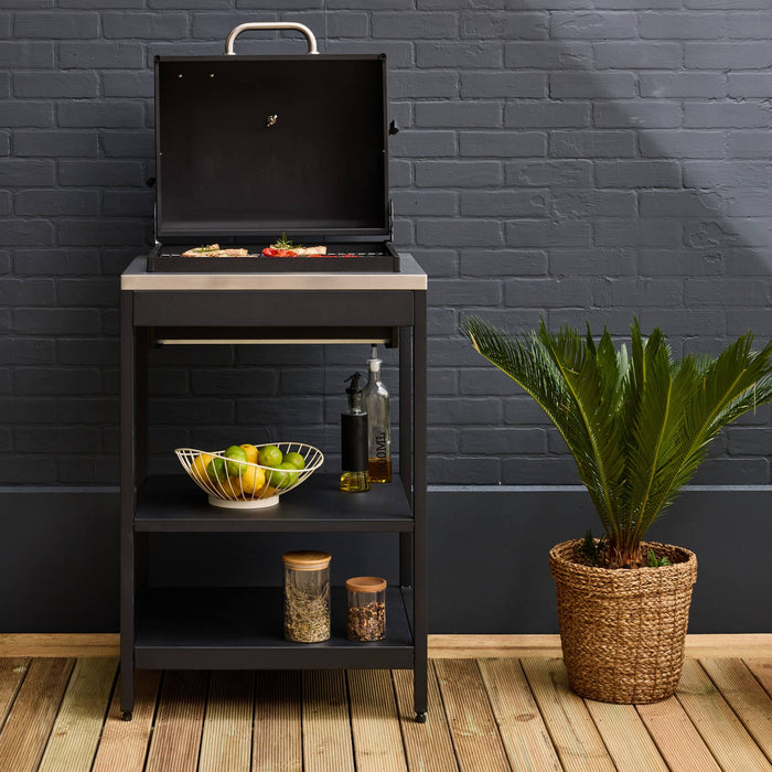 sweeek - Barbecue grill op houtskool, roestvrij staal verchroomd