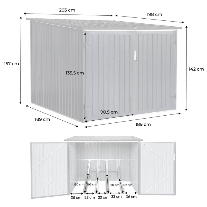 sweeek - Fietsenstalling van verzinkt staal met bevestigingskit - 4