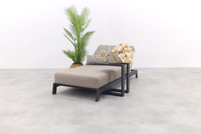 VDG Mexico ligbed 200x85 cm. + bijzettafel - Sunbrella|Taupe