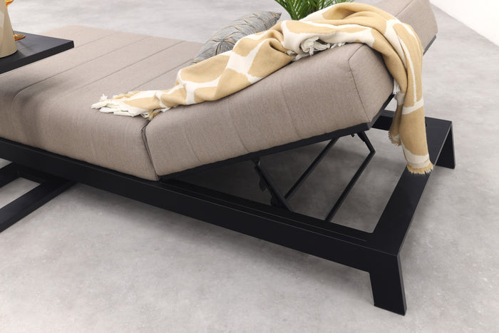 VDG Mexico ligbed 200x85 cm. + bijzettafel - Sunbrella|Taupe