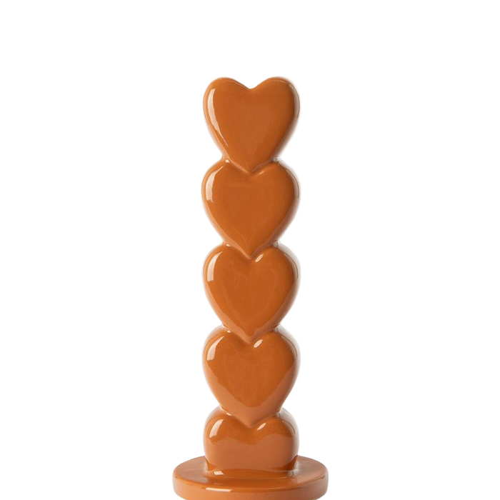 Sissy-Boy Oranje kandelaar met opgestapelde hartjes