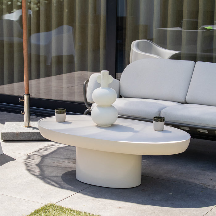 DÉJA Living - Loungetafel Beige - Ovaal - 120x65x39cm - Livinia