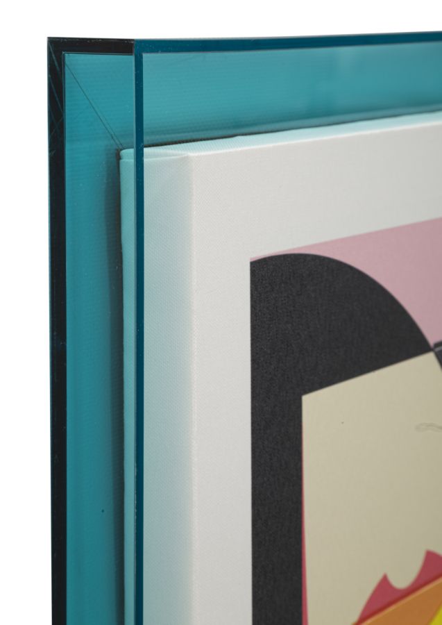 Print op gelakt canvas met acryl frame cm 50x3,3x70