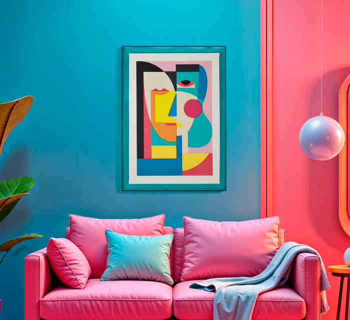 Print op gelakt canvas met acryl frame cm 50x3,3x70