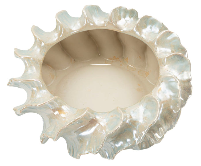 Parelmoerkleurige keramische vaas ø 43x16 cm