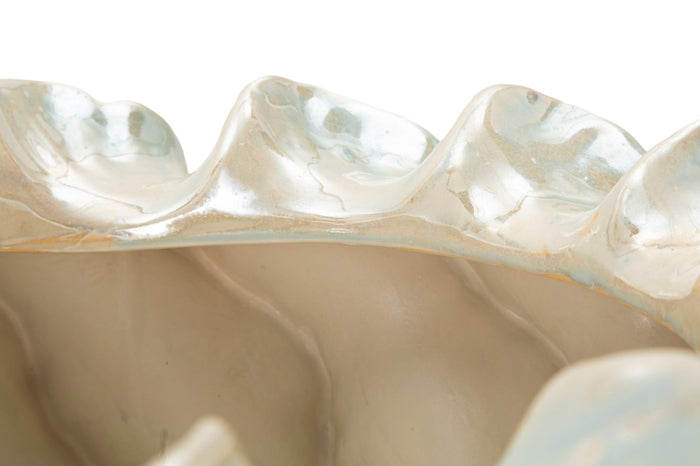 Parelmoerkleurige keramische vaas ø 43x16 cm