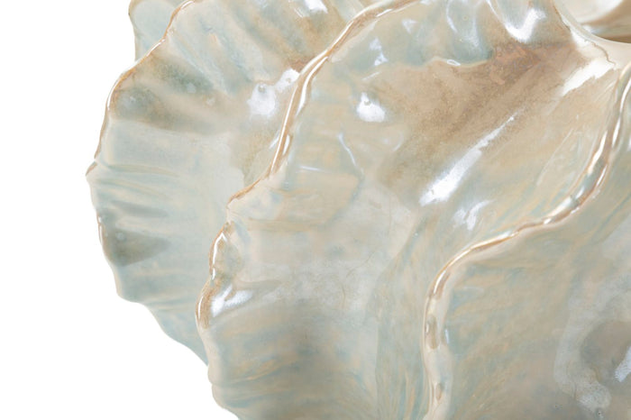 Parelmoerkleurige keramische vaas ø 43x16 cm