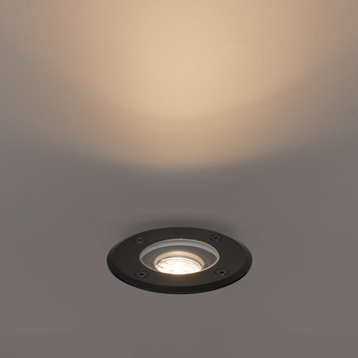 QAZQA Set van 6 moderne buiten grondspots zwart 35 mm verstelbaar