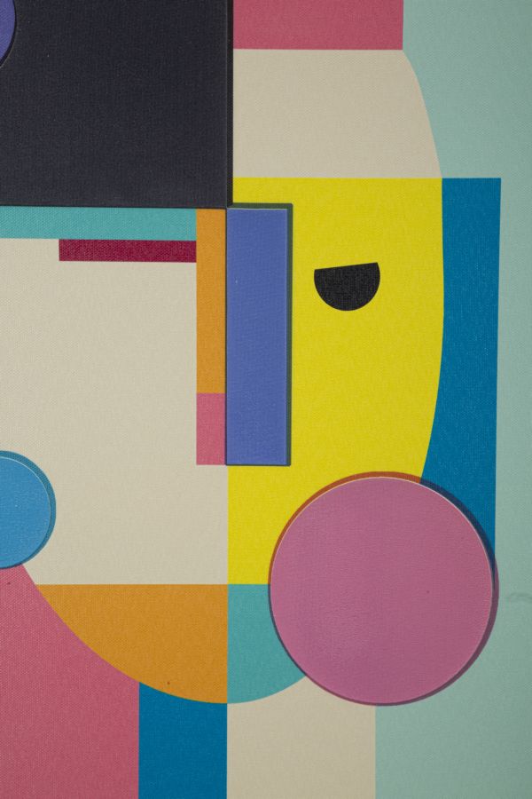 Print op gelakt canvas met acryl frame cm 50x3,3x70