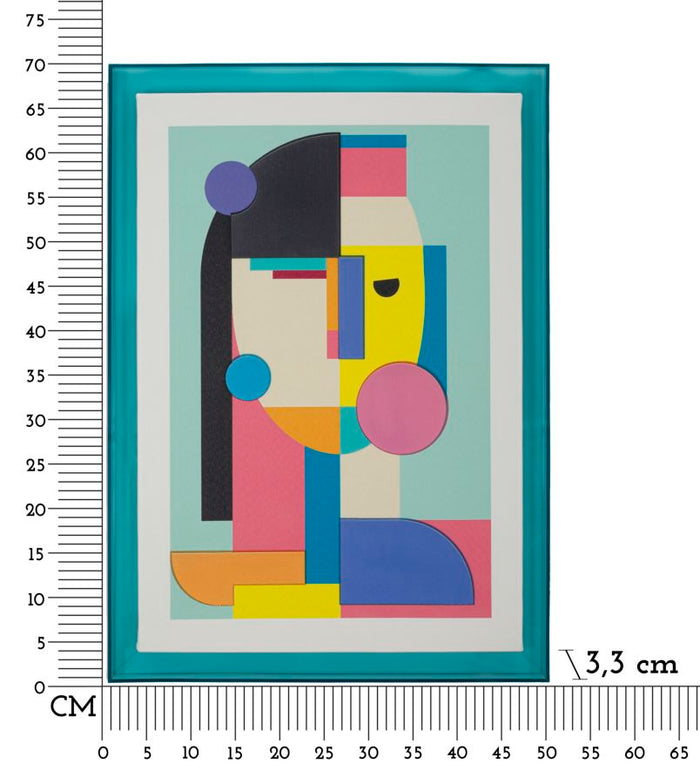 Print op gelakt canvas met acryl frame cm 50x3,3x70