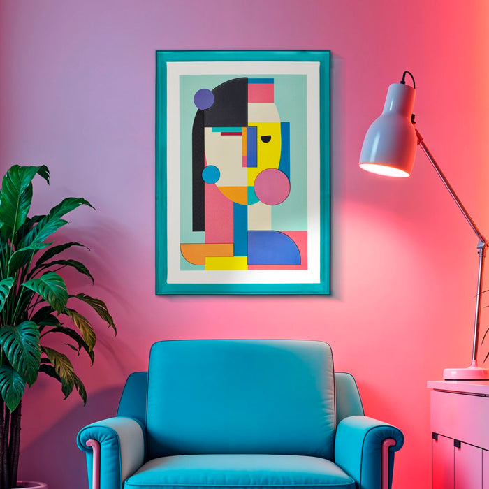 Print op gelakt canvas met acryl frame cm 50x3,3x70