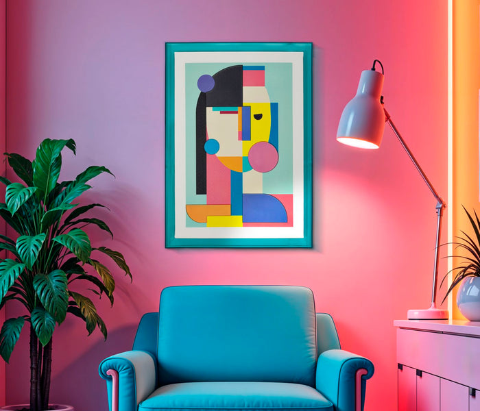 Print op gelakt canvas met acryl frame cm 50x3,3x70