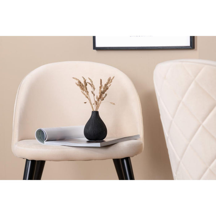 Svea - Zako eetkamerstoel - ruitpatroon - velvet - beige