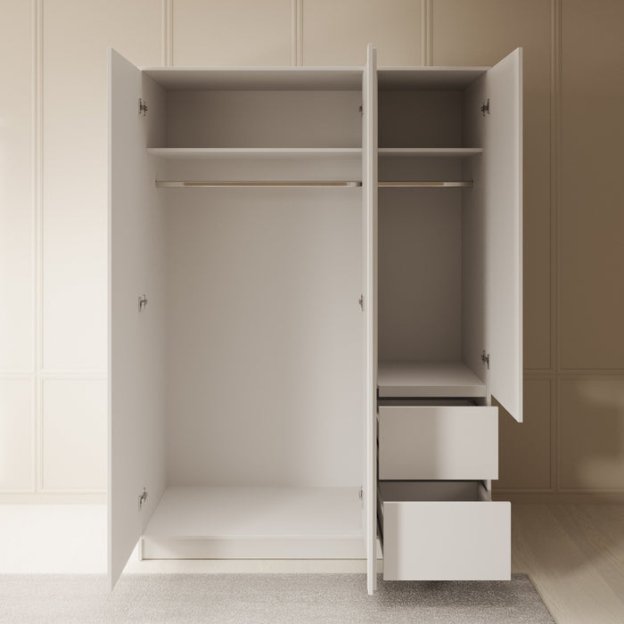 Meubella - Kledingkast Brett - Wit - 147 cm