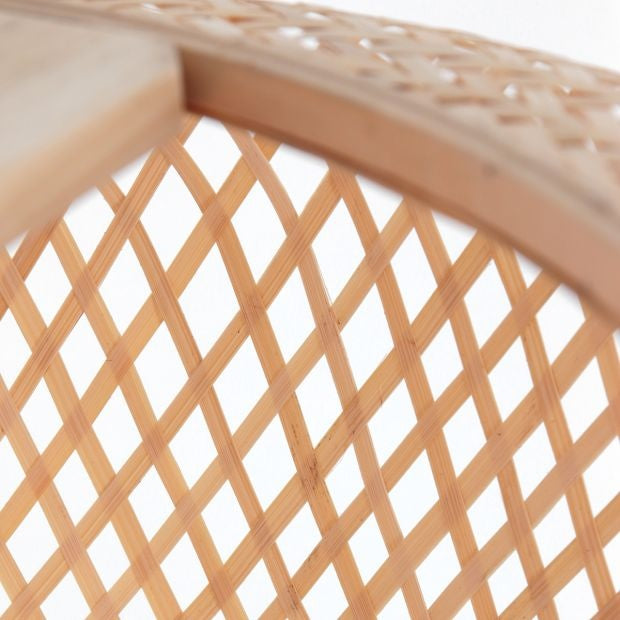 Steinhauer Booglamp Sparkled Light Zwart Kap Bamboe Bruin Ø 60cm