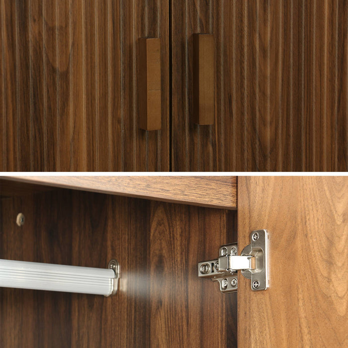 sweeek - Kledingkast decor hout 1 kledingkast 2 deuren