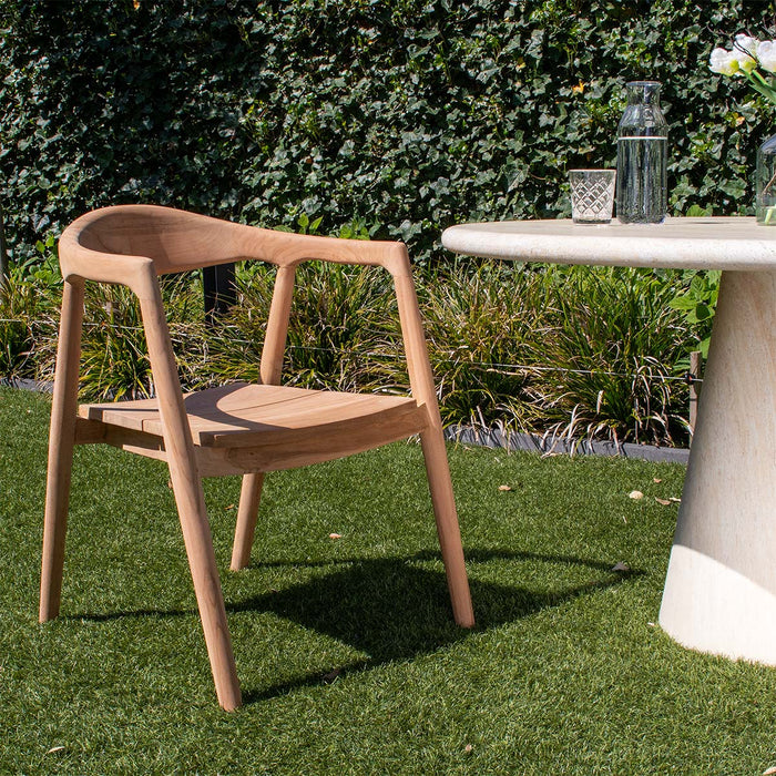 DÉJA Living - Tuinstoel Naturel Teakhout - Zithoogte 47cm - Liva - Set van 2