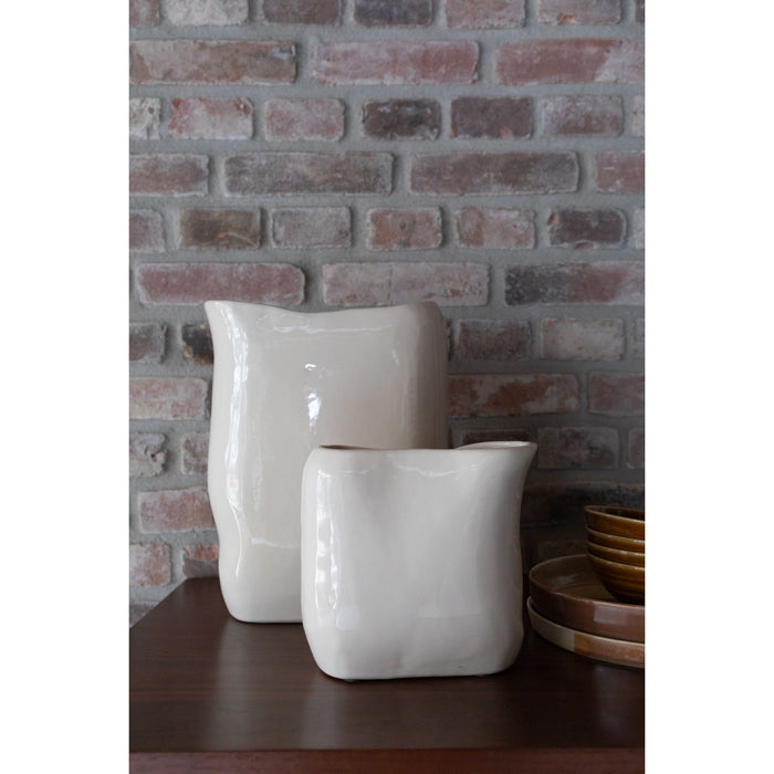 Dutchbone Edna Vaas 24 cm Beige