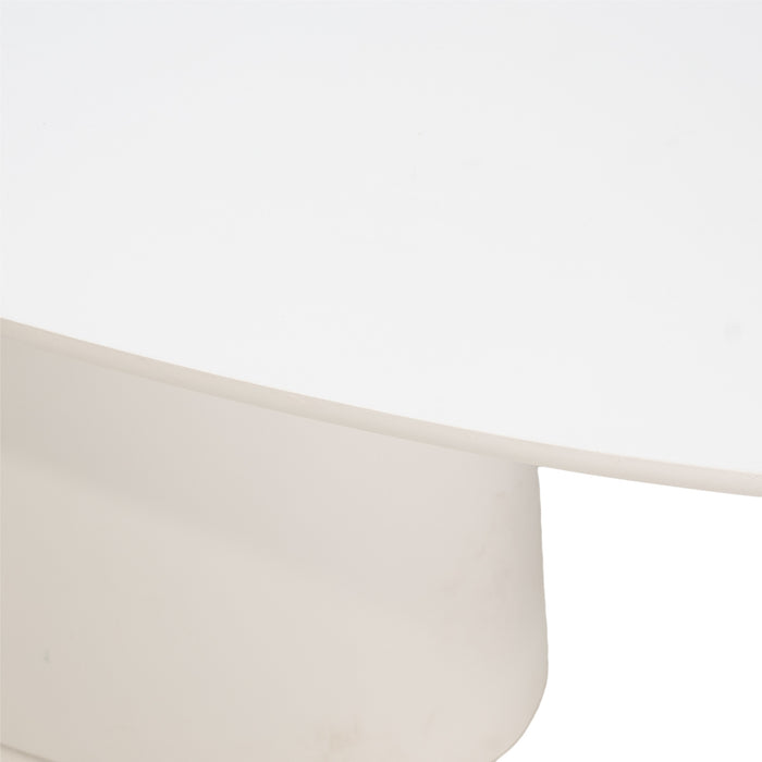 Giga Meubel - Tuintafel Ovaal - Wit Betonlook - 200x110x74cm - Myrna