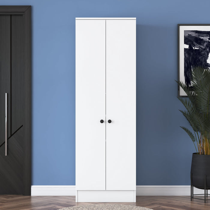 Giga Meubel - Wandkast Wit Hout - 59,8x38x182,8cm - Pozanti