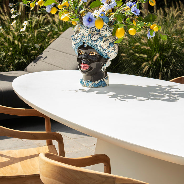 Giga Meubel - Tuintafel Ovaal 300cm - Wit Eco Composiet - Cleo