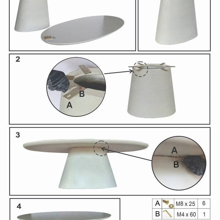 Giga Meubel - Tuintafel Ovaal 300cm - Wit Eco Composiet - Cleo