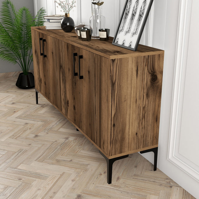 Giga Meubel - Dressoir Walnoot Hout - 160x35x78cm - Kiev
