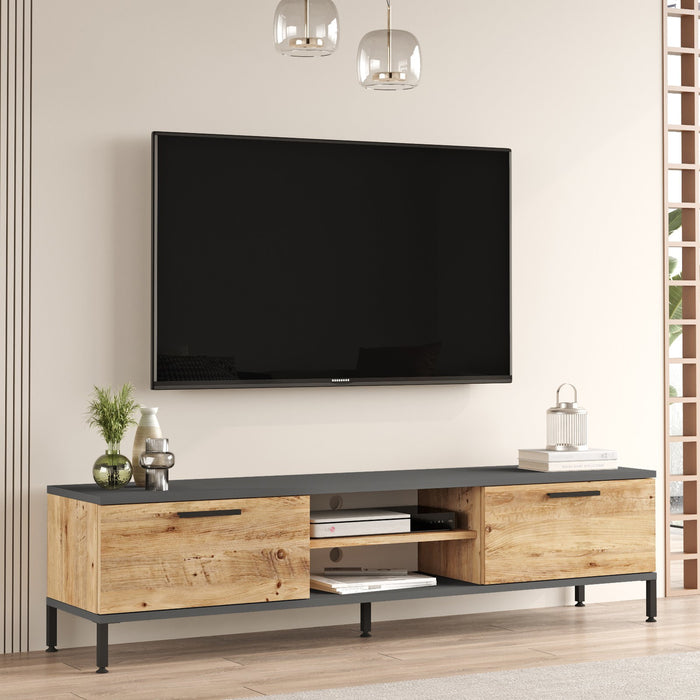 Giga Meubel - Tv-meubel Naturel|Antraciet - 160x35x39,1cm - Ciftlik