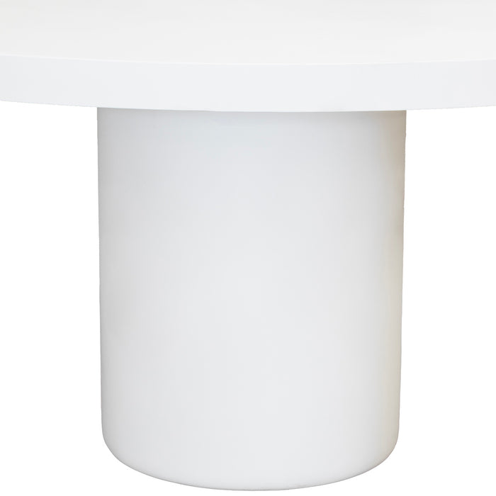 Giga Meubel - Tuintafel Rond 120cm - Wit Eco Composiet - Betonlook - Eden