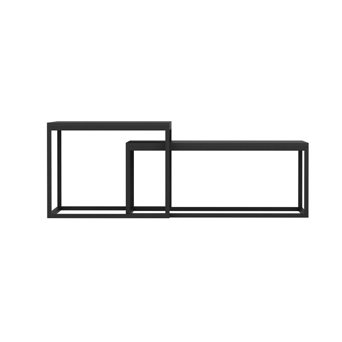 Giga Meubel - Salontafel Zwart Metaal - Set Van 2 - 60x47x45cm - Leka