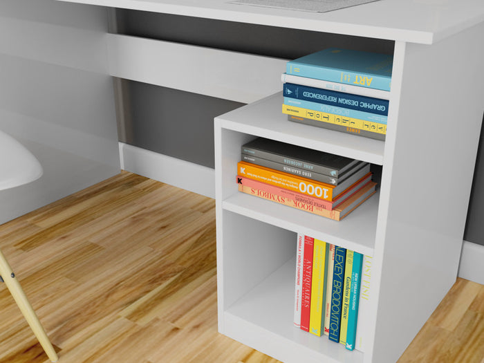 Giga Meubel - Bureau Wit Hout - 120x50x74cm - Bahar