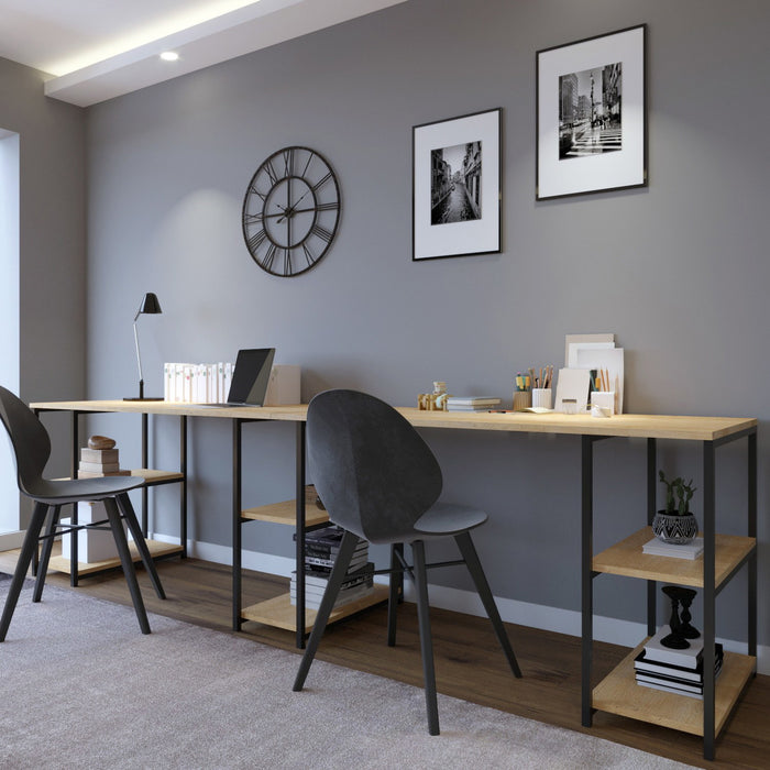 Giga Meubel - Bureau Naturel Hout - 270x60x74cm - Sade