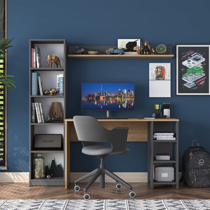 Giga Meubel - Bureau Walnoot|Antraciet Hout - 160x45x161,8cm - Fakili