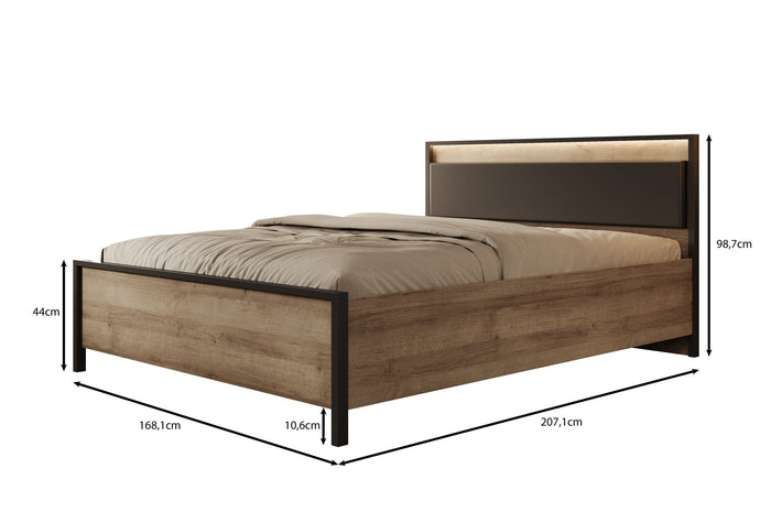 Meubella - Tweepersoonsbed Honduras - Eiken - 160x200 cm